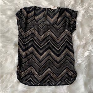 Black and Tan Blouse